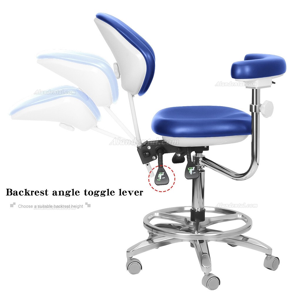 QIYUAN QY-600M-B2 Mobile Dental Assistant Stool Dental Operator Chair 360° Rotation Armrest